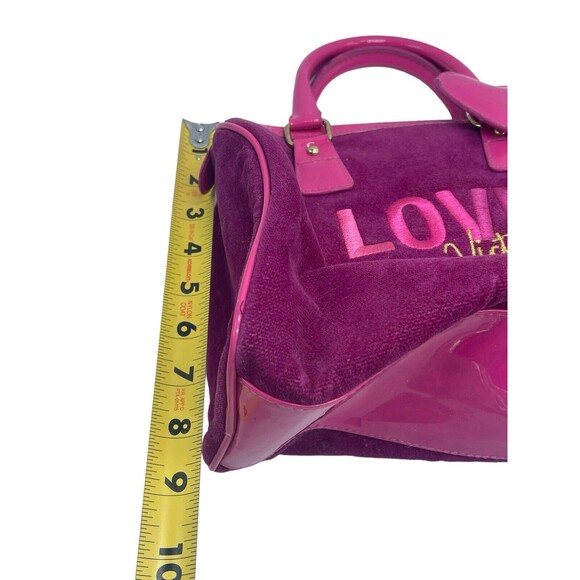 Victoria Secret Love Spell Handbag PINK Faux Suede Cosmetic Bag Zip Closure - Picture 6 of 16